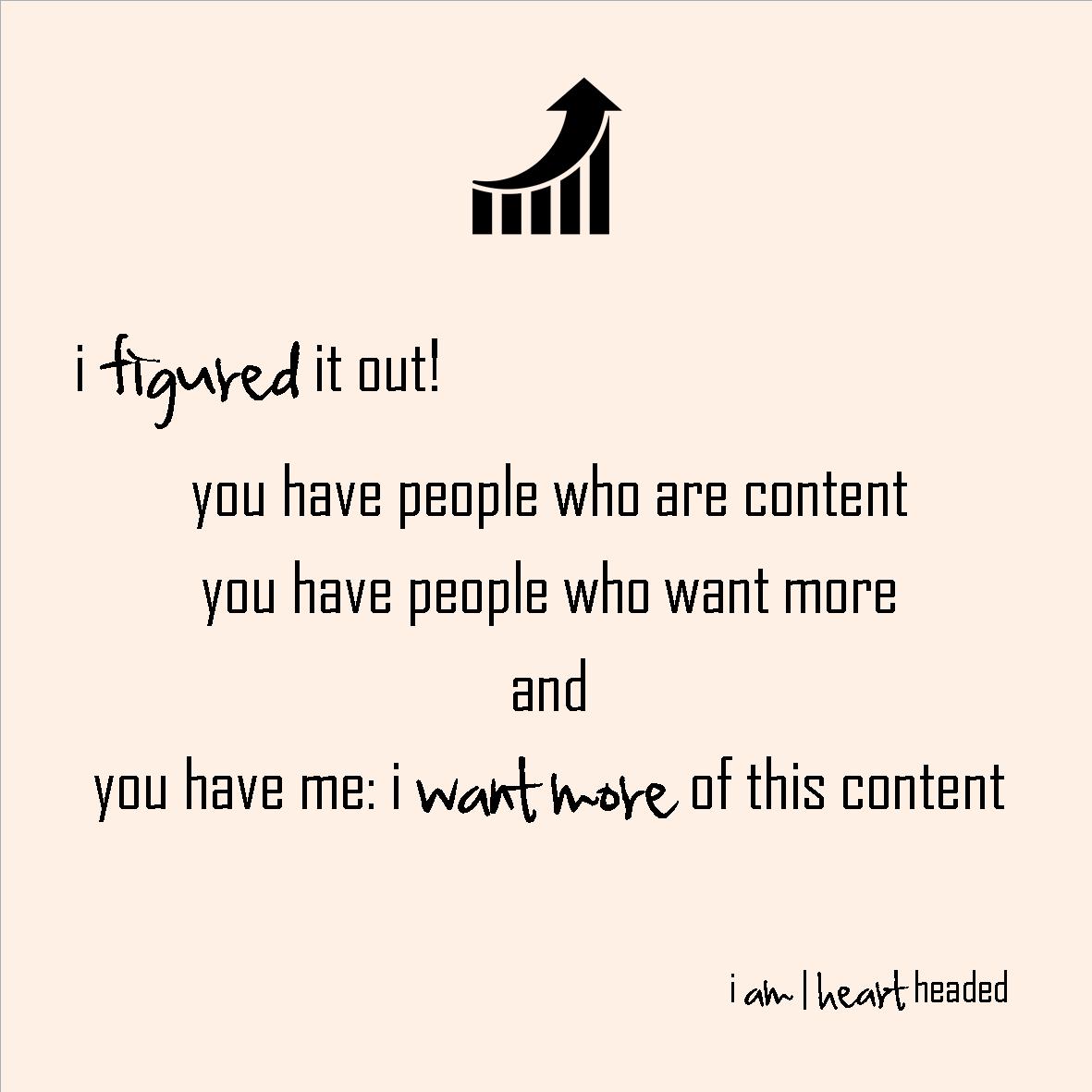 full-size featured image of quote 'more of content' in category 'wacky' at i am | heart headed
