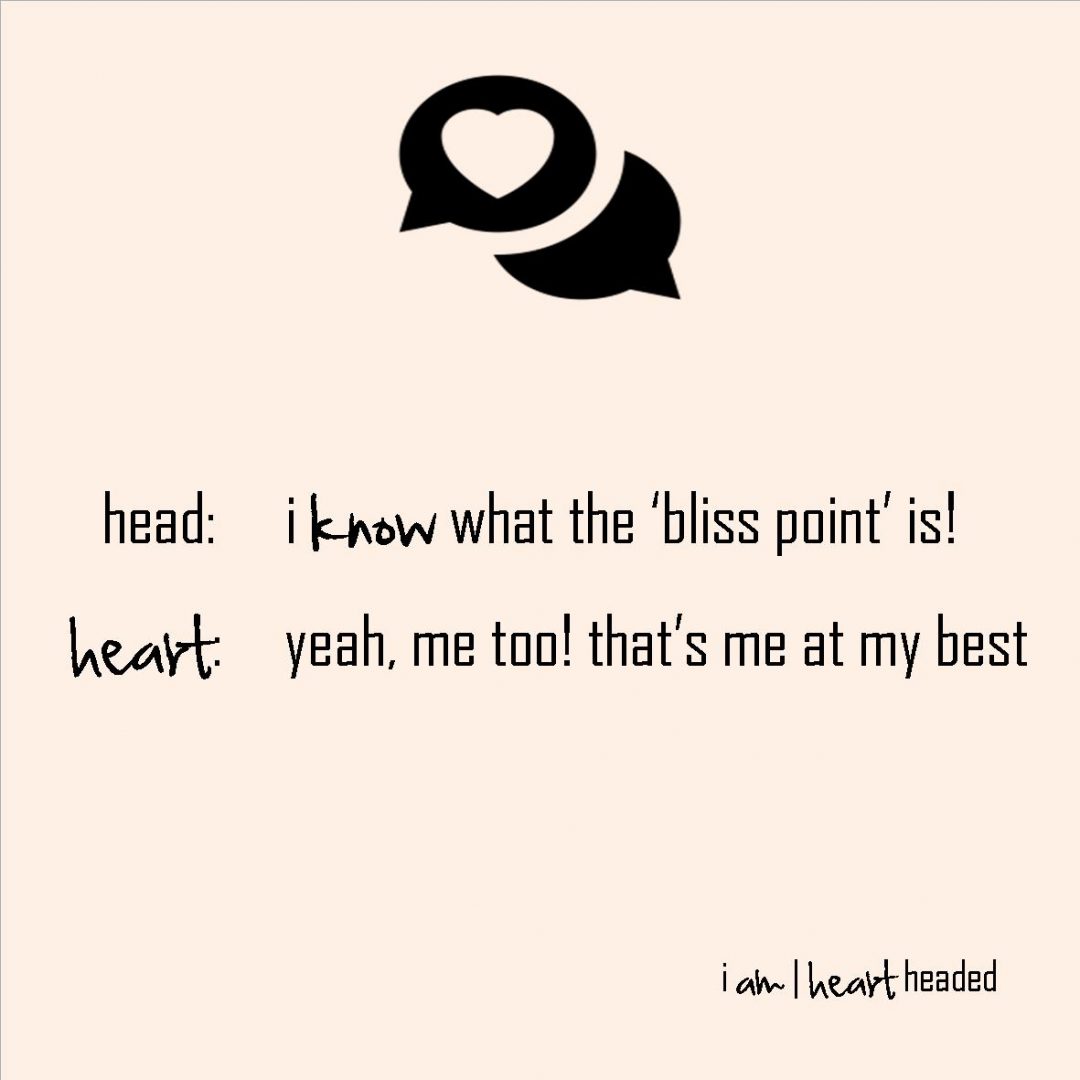 large-size post-grid image of quote 'heart talk | bliss point' in category 'wacky' at i am | heart headed