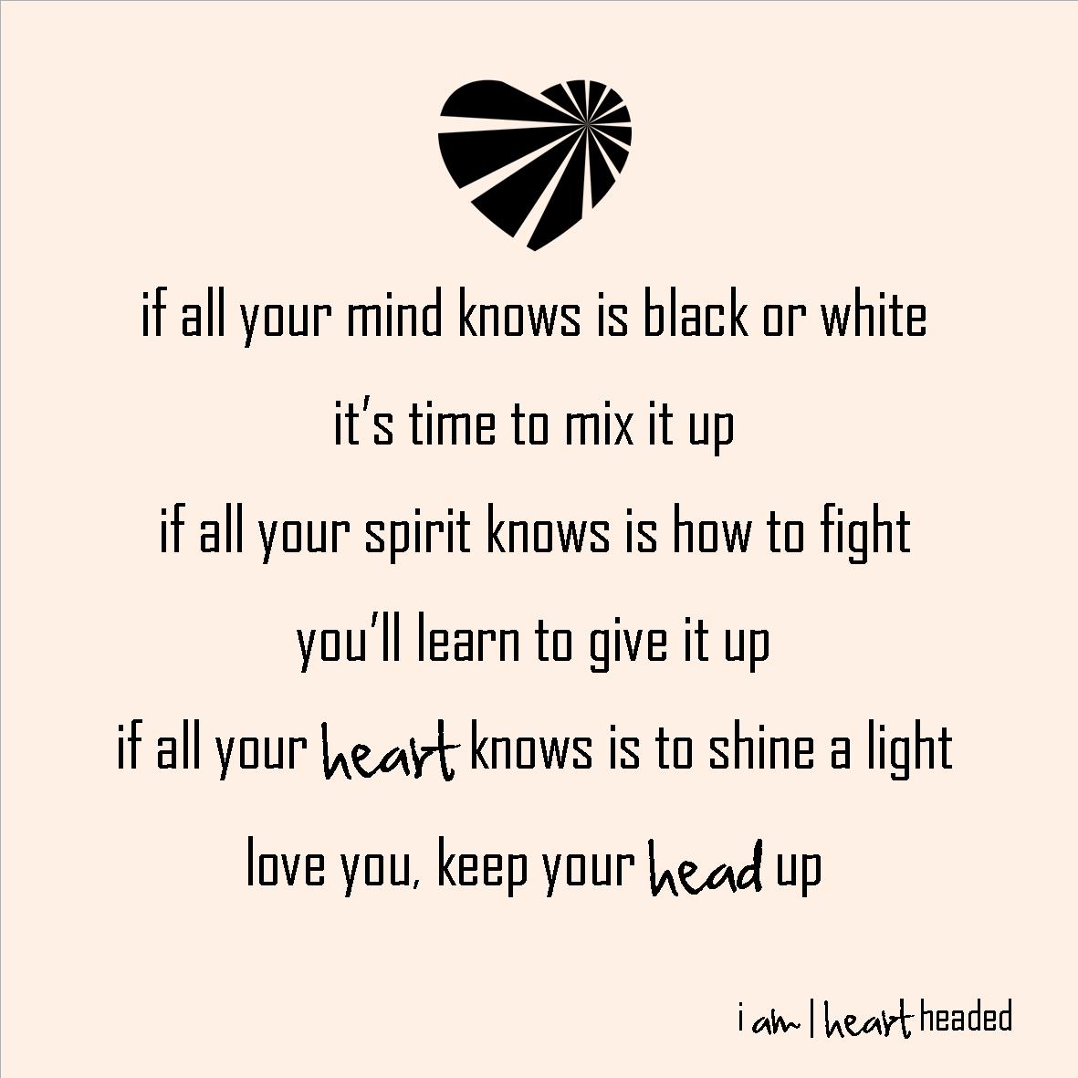 full-size featured image of quote 'keep your head up' in category 'sparkly' at i am | heart headed